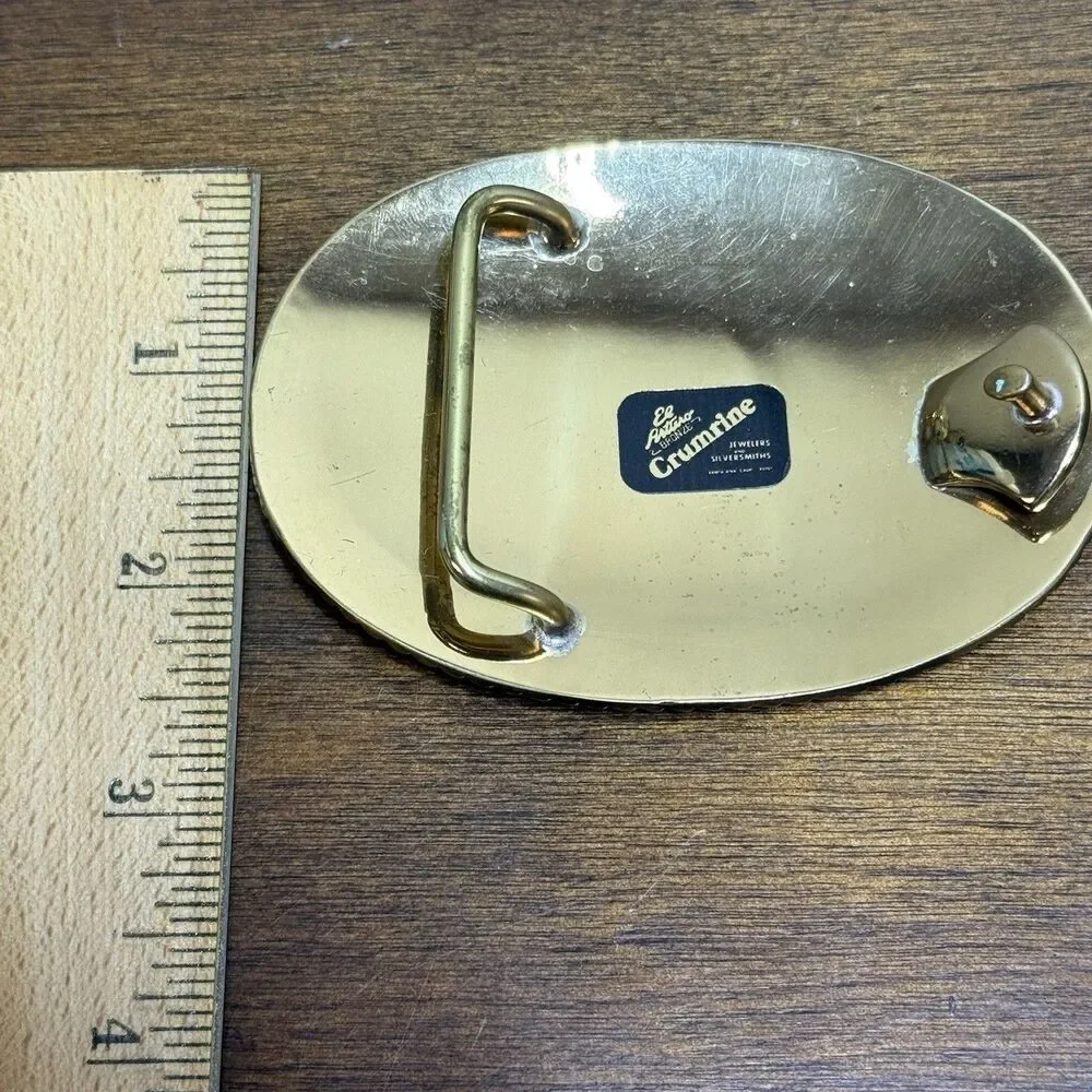 Eddie Bauer Solid Brass Belt Buckle Goose Duck Hunting Blank Engraving Banner